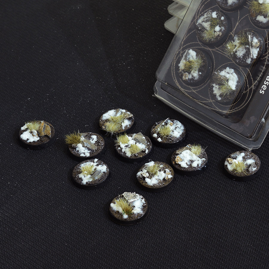 Gamers Grass Battle Ready Bases - Winter - Round 25mm (x10) | 738956788252