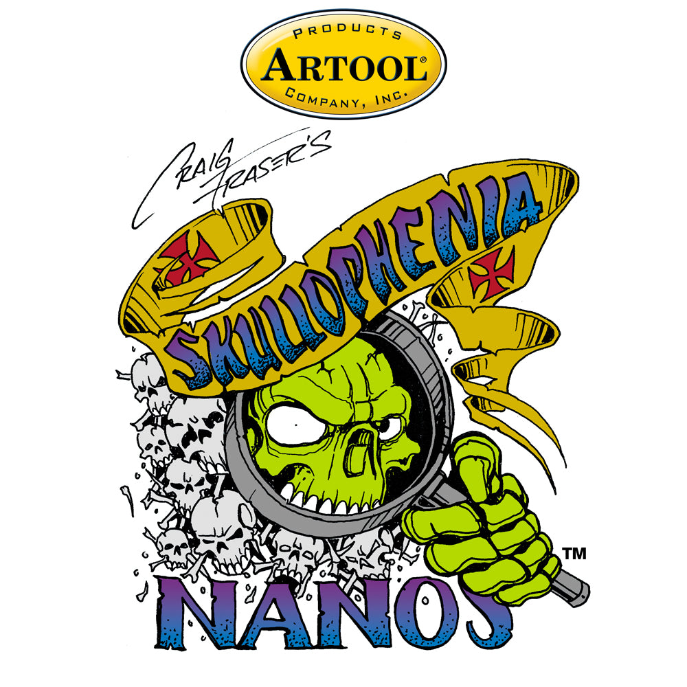 IWATA Artool Skullophenia Nano Freehand Airbrush Template by Craig Fraser | 758240150220