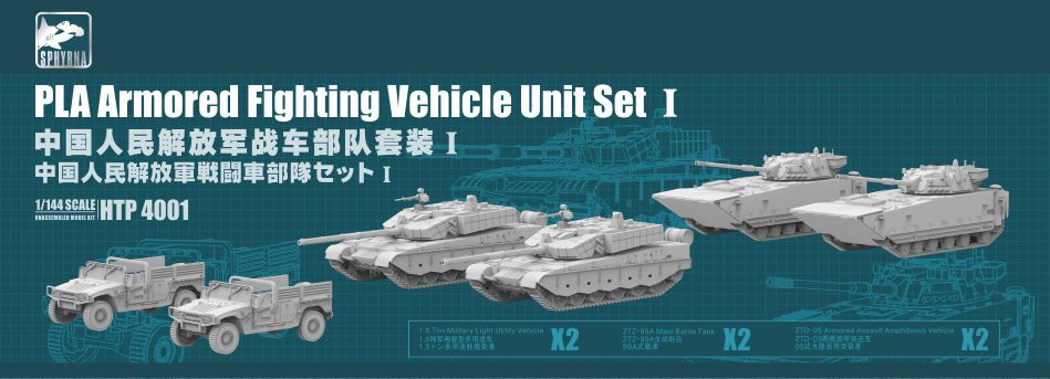 Flyhawk Model 1/144 PLA Armored Fighting Vehicle Unit Set 1 | htp144010040010
