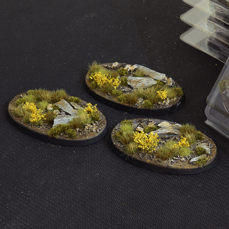 Gamers Grass Battle Ready Bases - Highland - Oval 75mm (x3) | 738956788498
