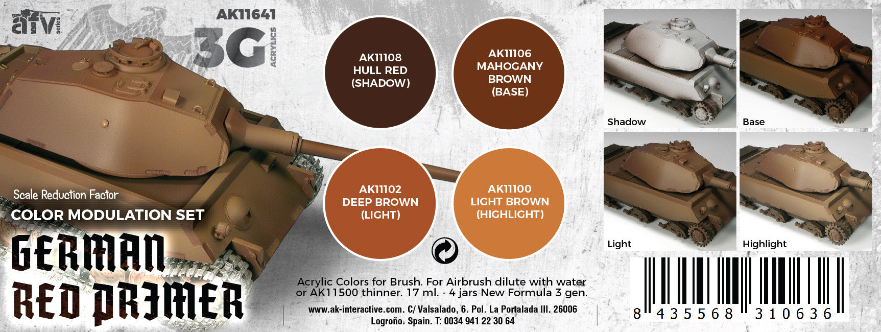 AK Interactive 3G Modulation German Red Primer | 8435568310636
