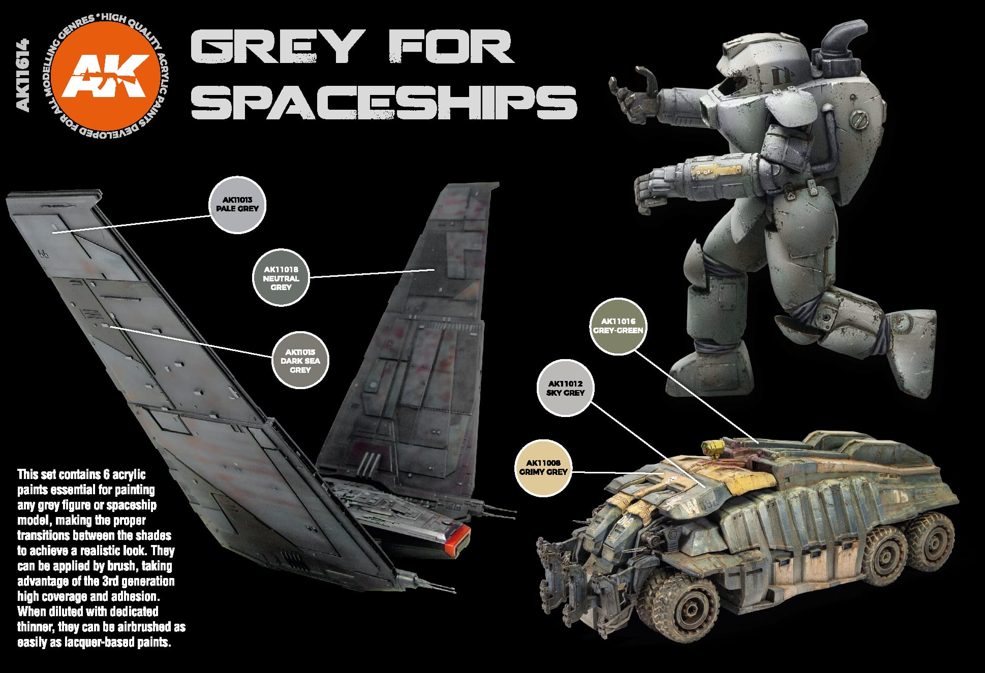 AK Interactive 3G Grey for Spaceships Set | 8435568308213