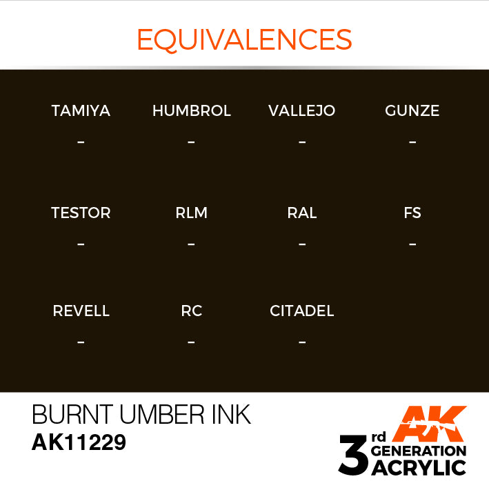 AK Interactive 3G Acrylic Burnt Umber INK 17ml | 8435568304628