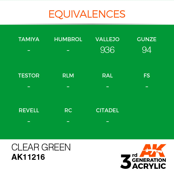 AK Interactive 3G Acrylic Clear Green 17ml | 8435568304499