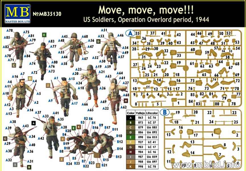 MASTER BOX 1/35 'Move, move, move' US Soldiers, Operation Overlord period, 1944 | 4820113080883