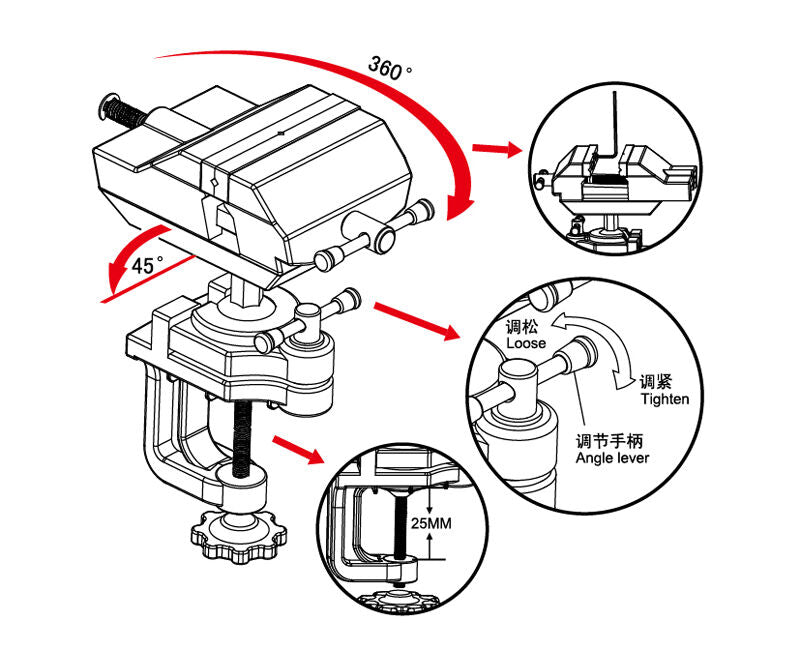 Master Tools Mini Vise - Fixed | 9580208085036