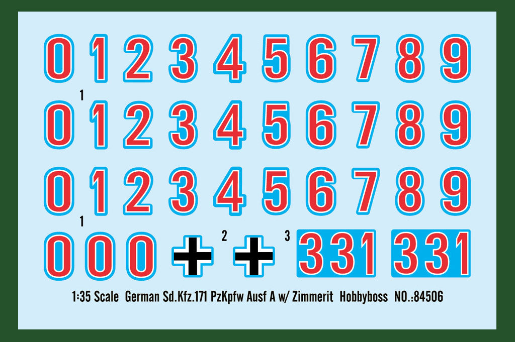 Hobby Boss 1/35 German Sd.Kfz.171 PzKpfw Ausf A with Zimmerit | 6939319245069