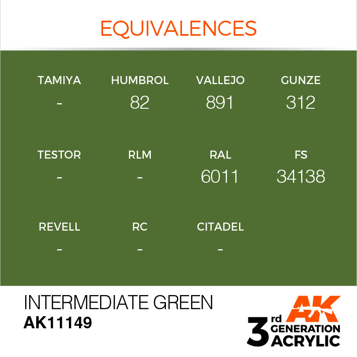 AK Interactive 3G Acrylic Intermediate Green 17ml | 8435568303829