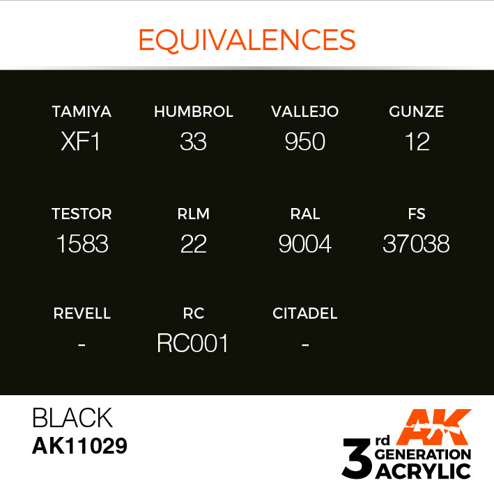 AK Interactive 3G Acrylic Black 17ml | 8435568302624