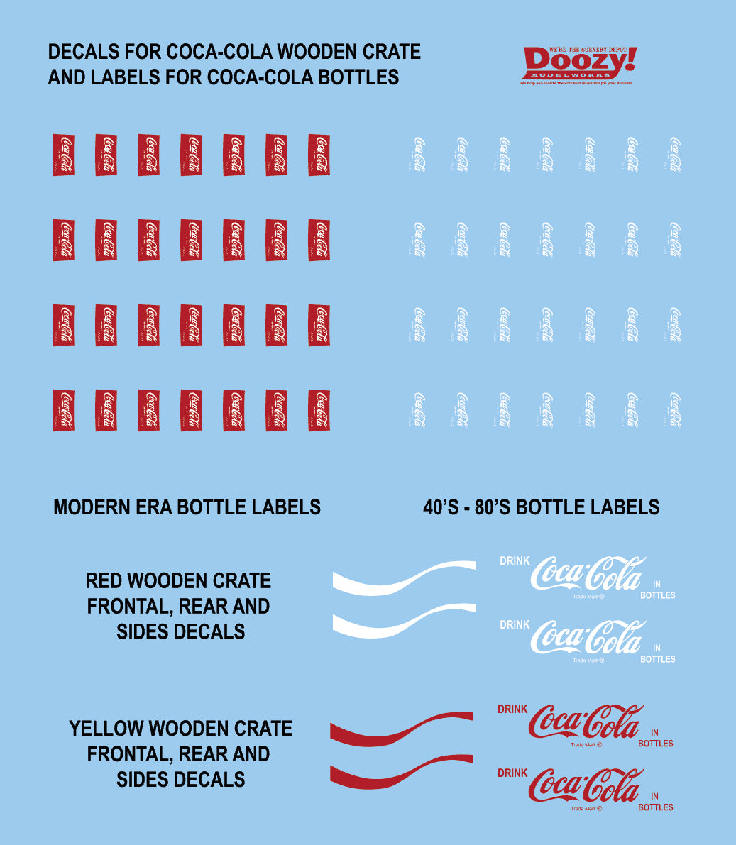 Doozy 1/24 1940-1980's Wooden Box Coca-Cola Bottles | 8435568307391