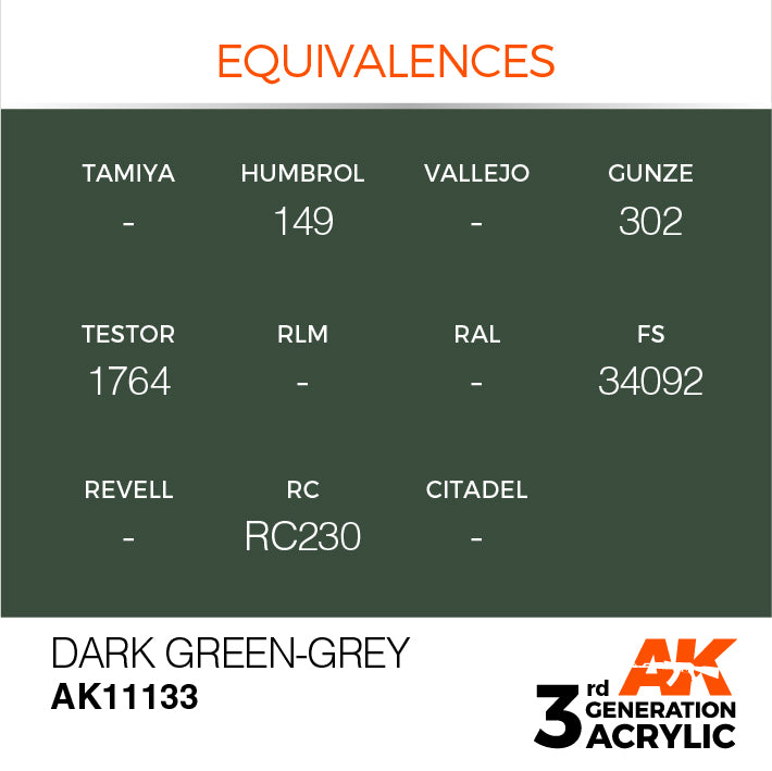 AK Interactive 3G Acrylic Dark Green-Grey 17ml | 8435568303669