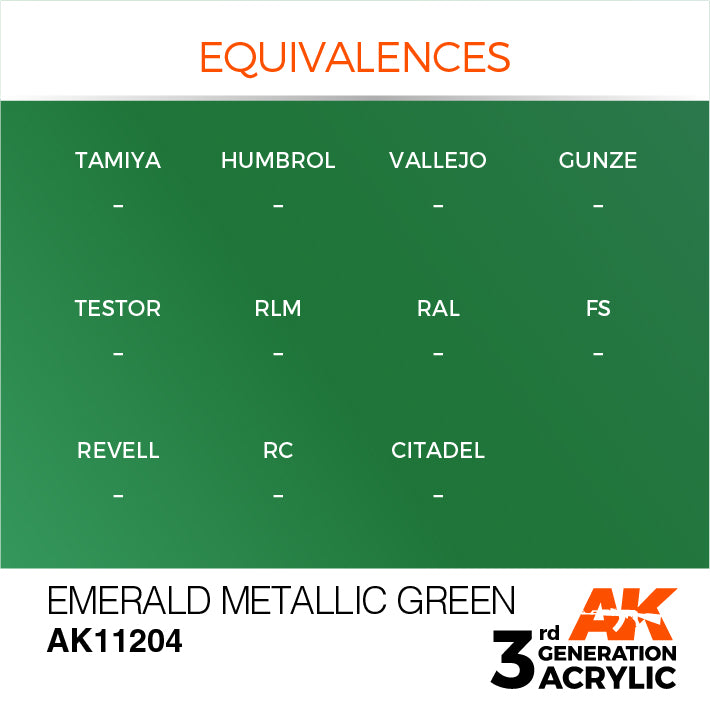 AK Interactive 3G Acrylic Emerald Metallic Green 17ml | 8435568304376
