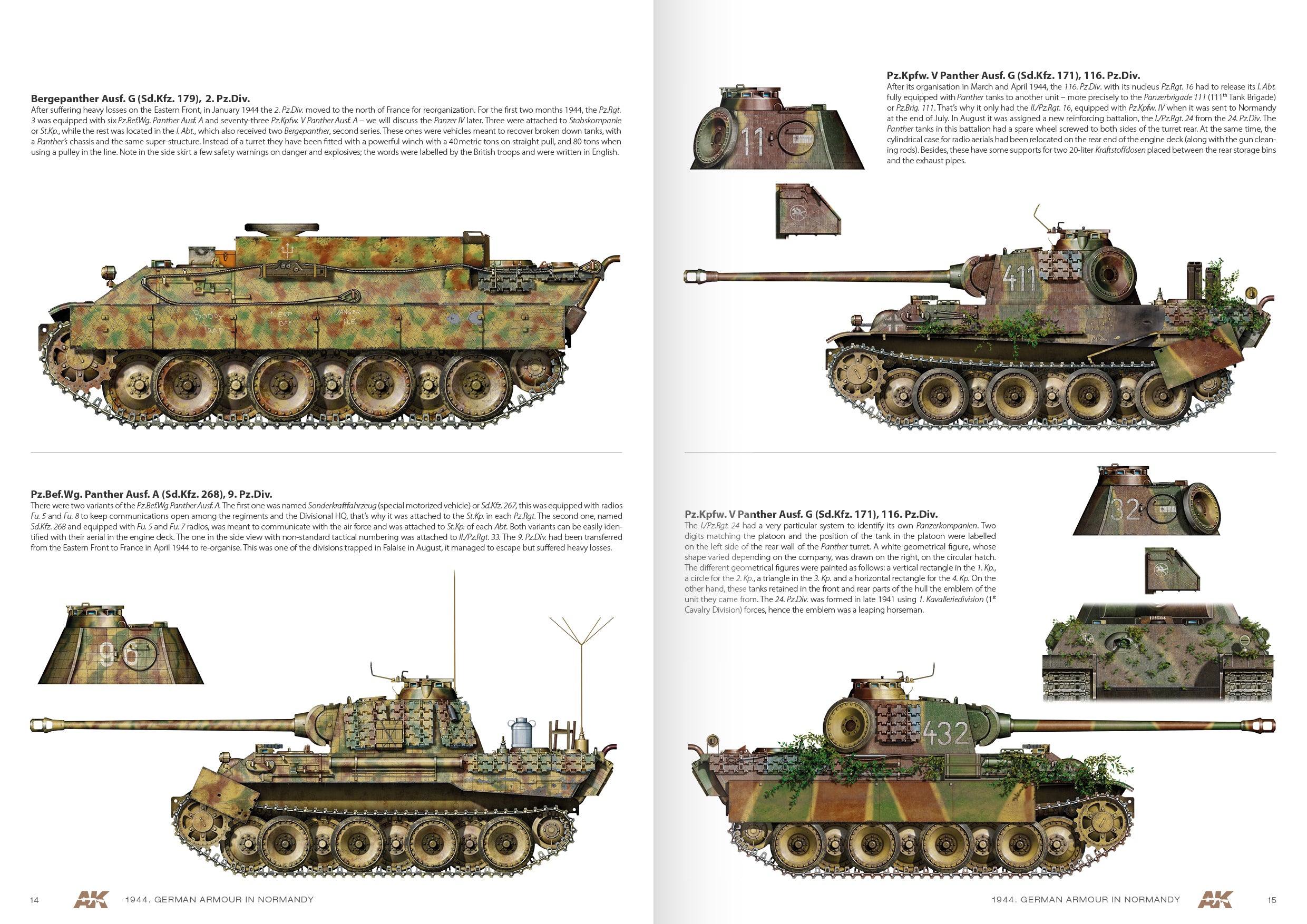 AK Interactive 1944 German Armour In Normandy Camouflage Profile Guide - English | 8435568307810
