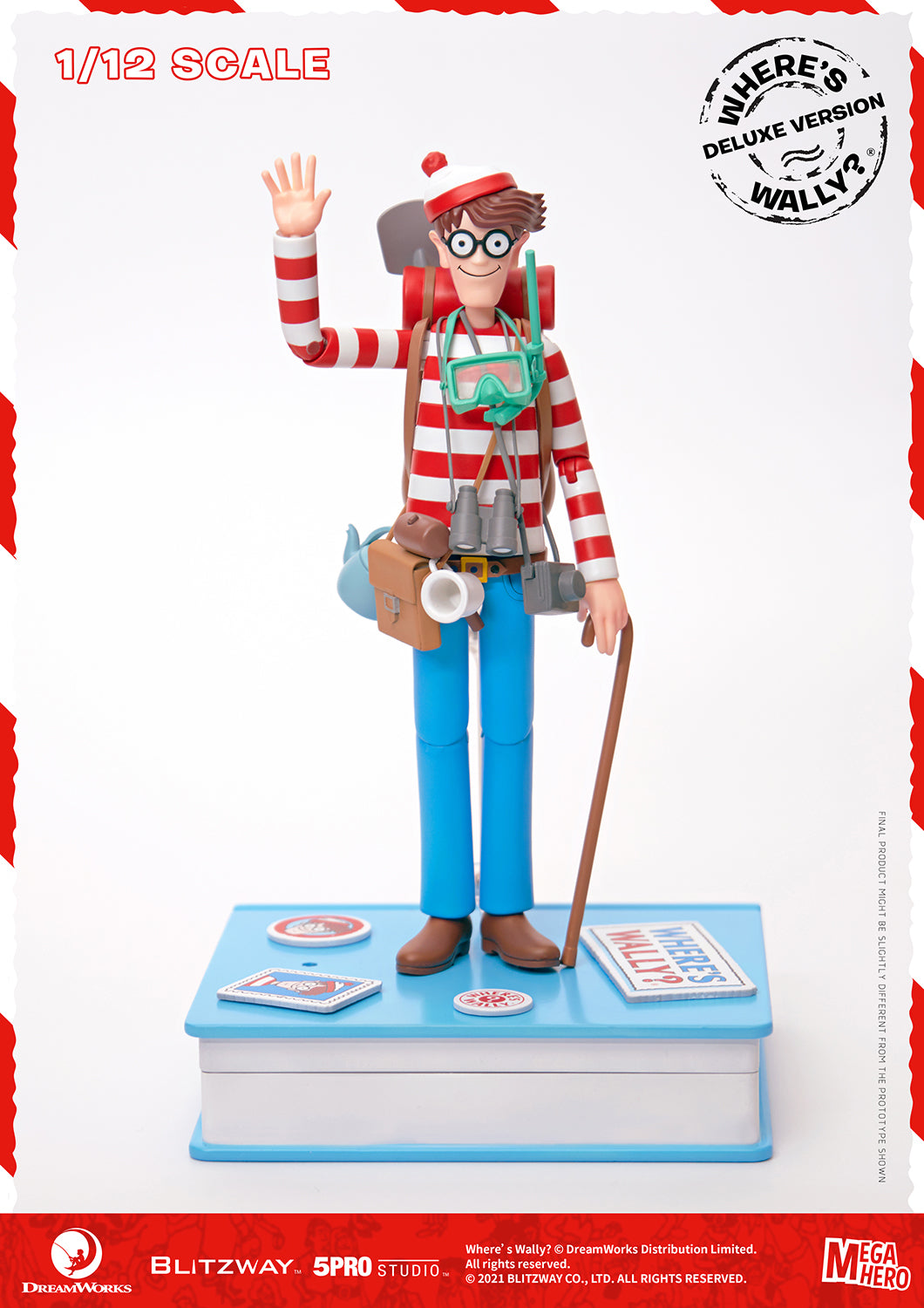 Blitzway Waldo 1/12th Scale Action Figure (Deluxe version) 'Where's Waldo', 5Pro Studio MEGAHERO Series | 880932147950