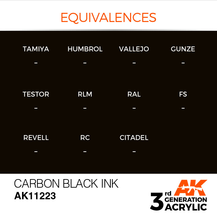 AK Interactive 3G Acrylic Carbon Black INK 17ml | 8435568304567