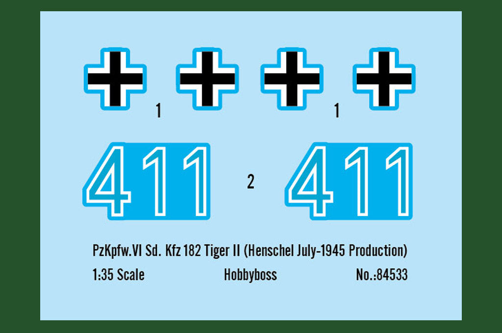 Hobby Boss 1/35 Pz.Kpfw.VI Sd.Kfz.182 Tiger II (Henschel July. 1945 Production) | 6939319245335