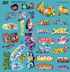 AK Interactive Assorted Graffiti Decals | 8435568307421