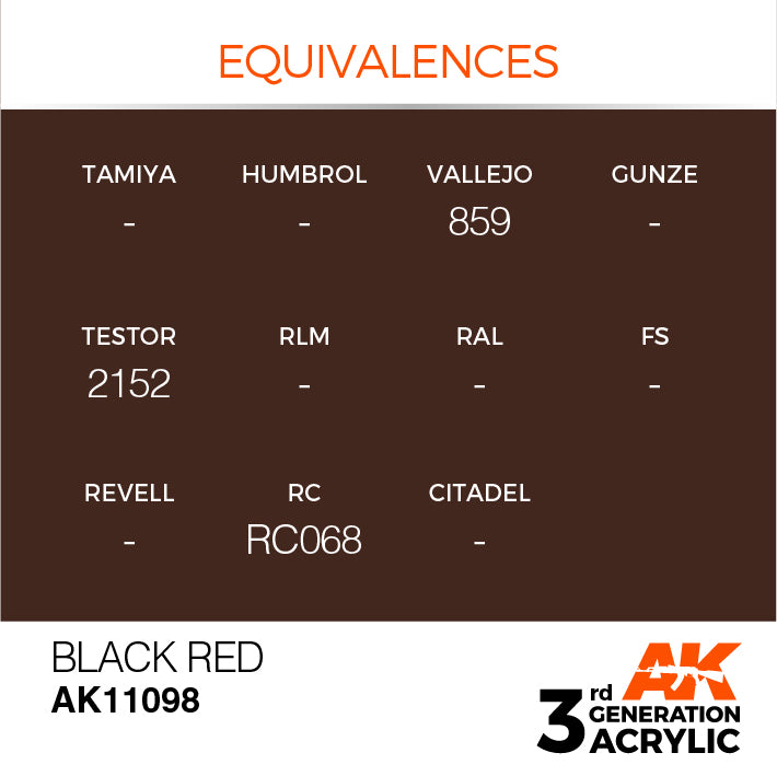 AK Interactive 3G Acrylic Black Red 17ml | 8435568303317