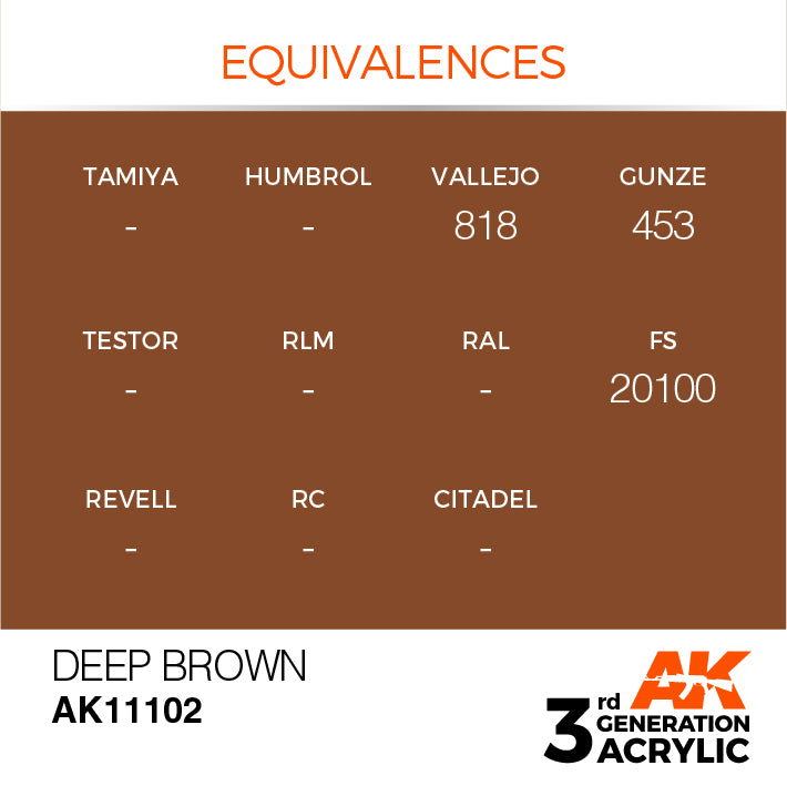 AK Interactive 3G Acrylic Deep Brown 17ml | 8435568303355