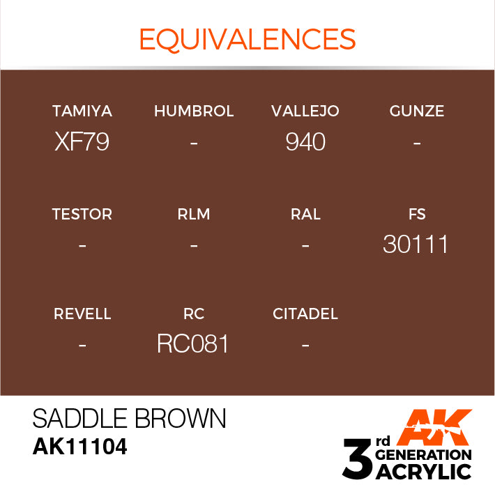 AK Interactive 3G Acrylic Saddle Brown 17ml | 8435568303379