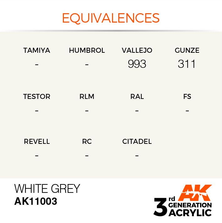 AK Interactive 3G Acrylic White Grey 17ml | 8435568302365