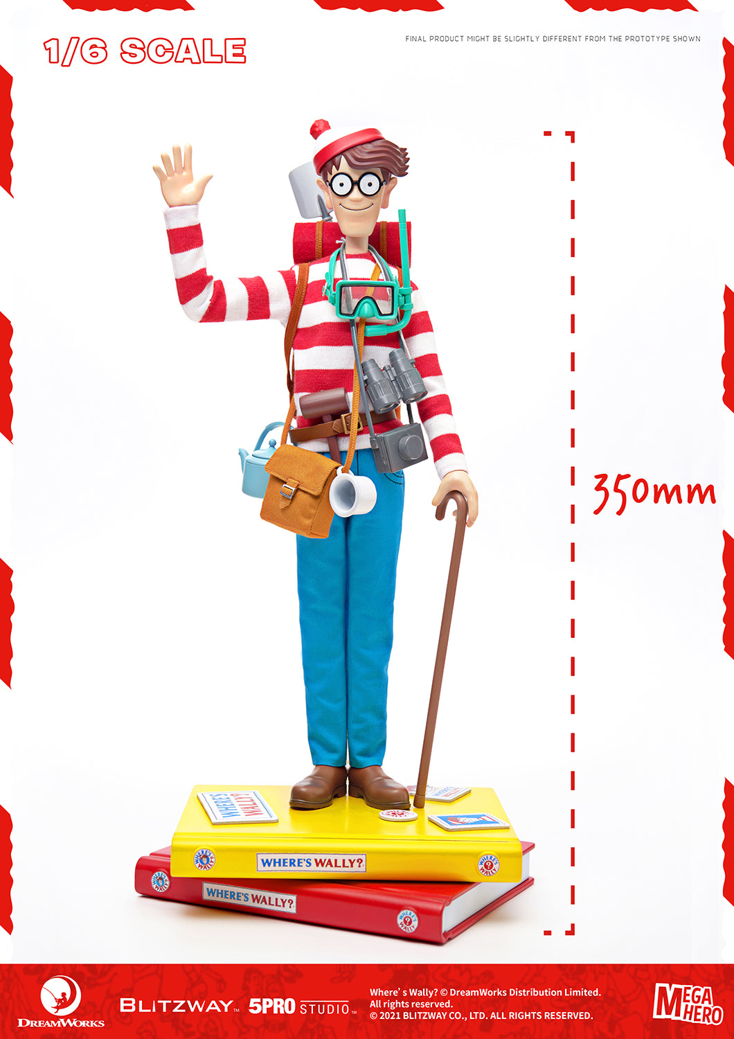 Blitzway Waldo 1/6th Scale Action Figure 'Where's Waldo', 5Pro Studio MEGAHERO Series | 880932147948