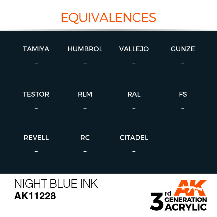 AK Interactive 3G Acrylic Night Blue INK 17ml | 8435568304611