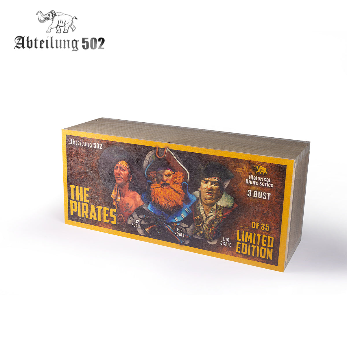 Abteilung502 Historical 3 Pirate Busts Figures Deluxe Wooden Box - Limited Edition - Abt Historical Figure Series | 8435568331495