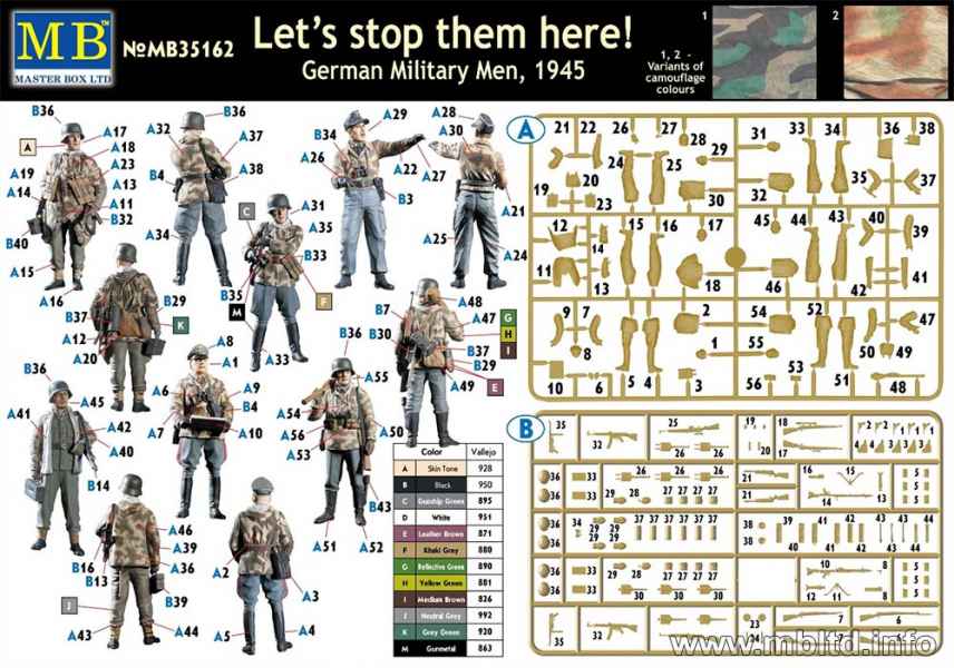 MASTER BOX 1/35 Let's stop them here German Military Men, 1945 | 4820113080937