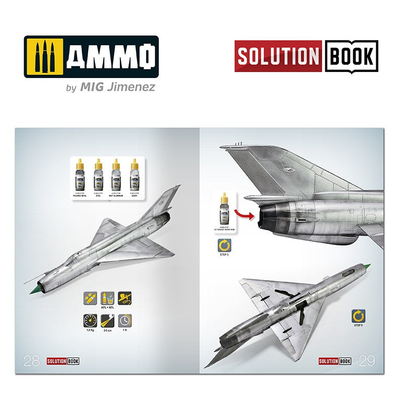 Ammo Mig How To Paint Bare Metal Aircraft - Solution Book (Multilingual)