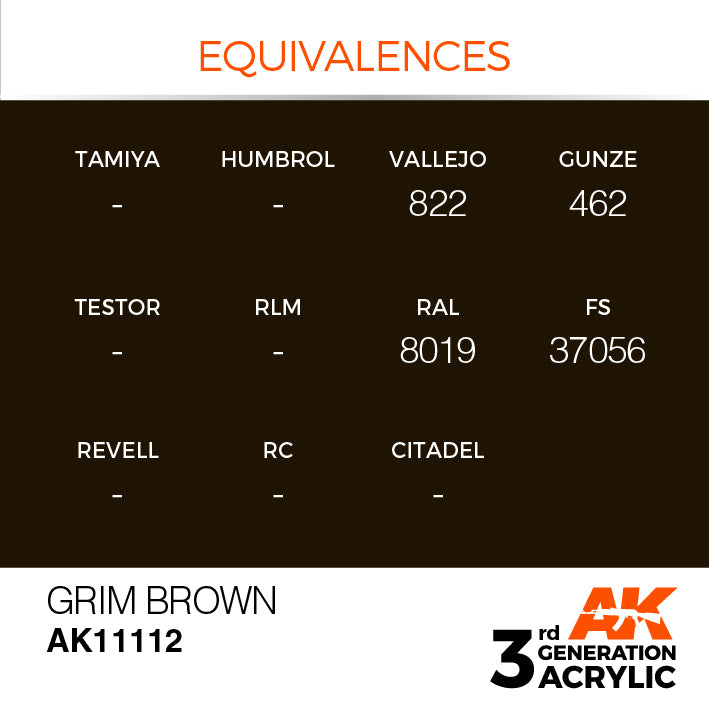 AK Interactive 3G Acrylic Grim Brown 17ml | 8435568303454