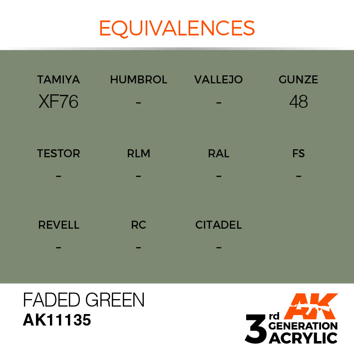 AK Interactive 3G Acrylic Faded Green 17ml | 8435568303683