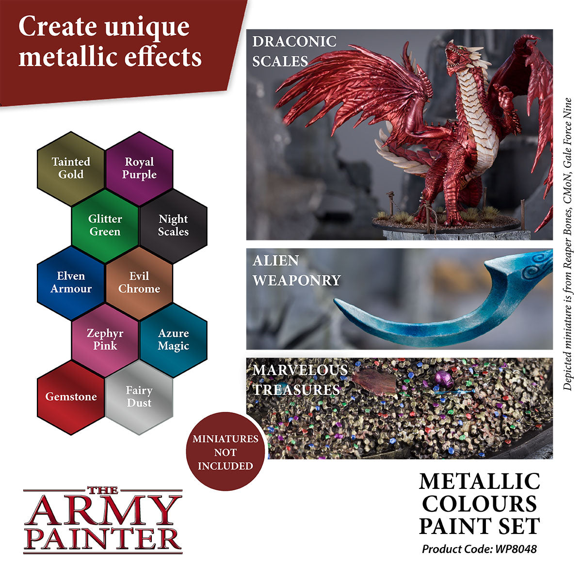Army Painter Metallic Colours Paint Set w/ Mixing Balls | 5713799804807