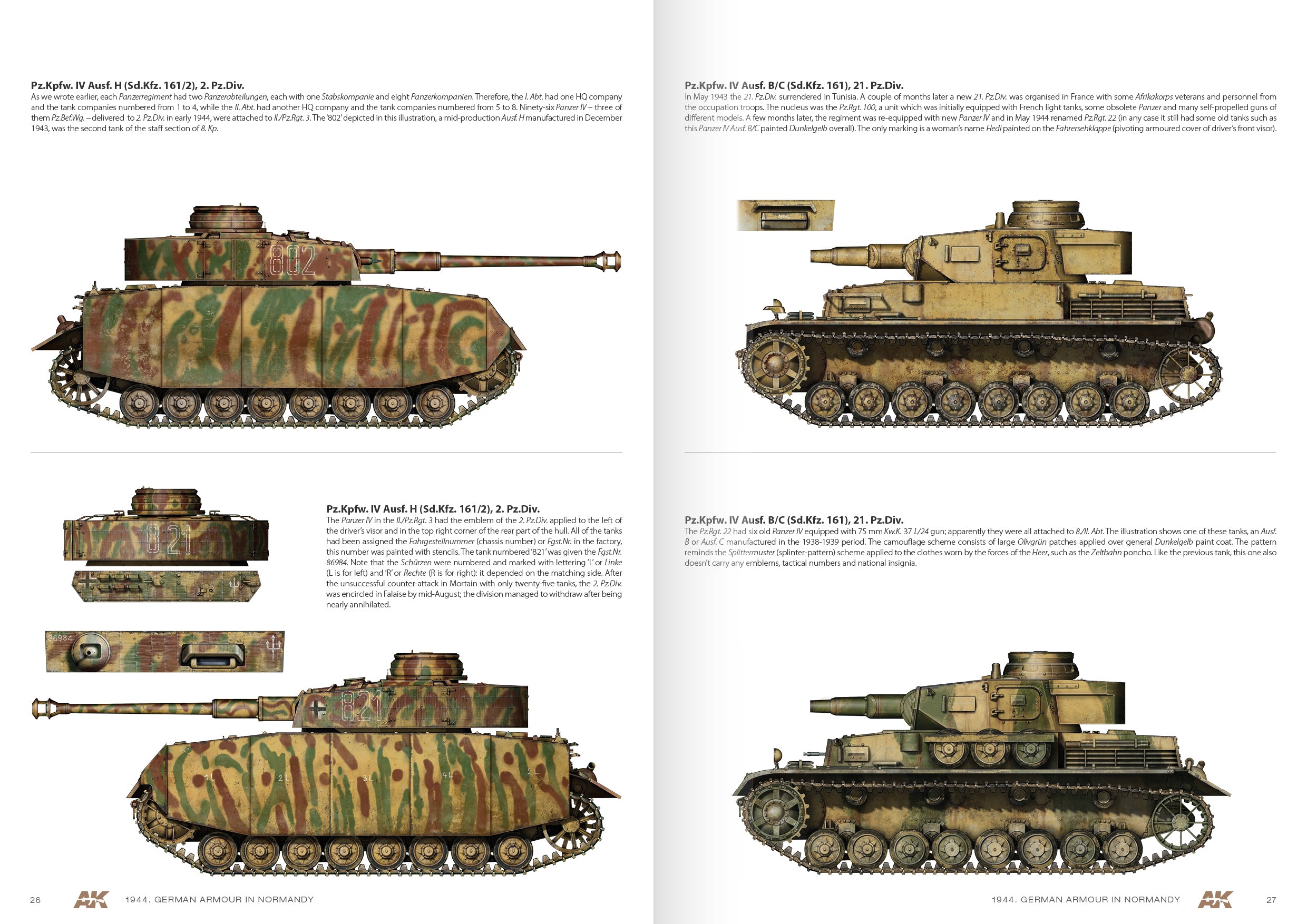 AK Interactive 1944 German Armour In Normandy Camouflage Profile Guide - English | 8435568307810