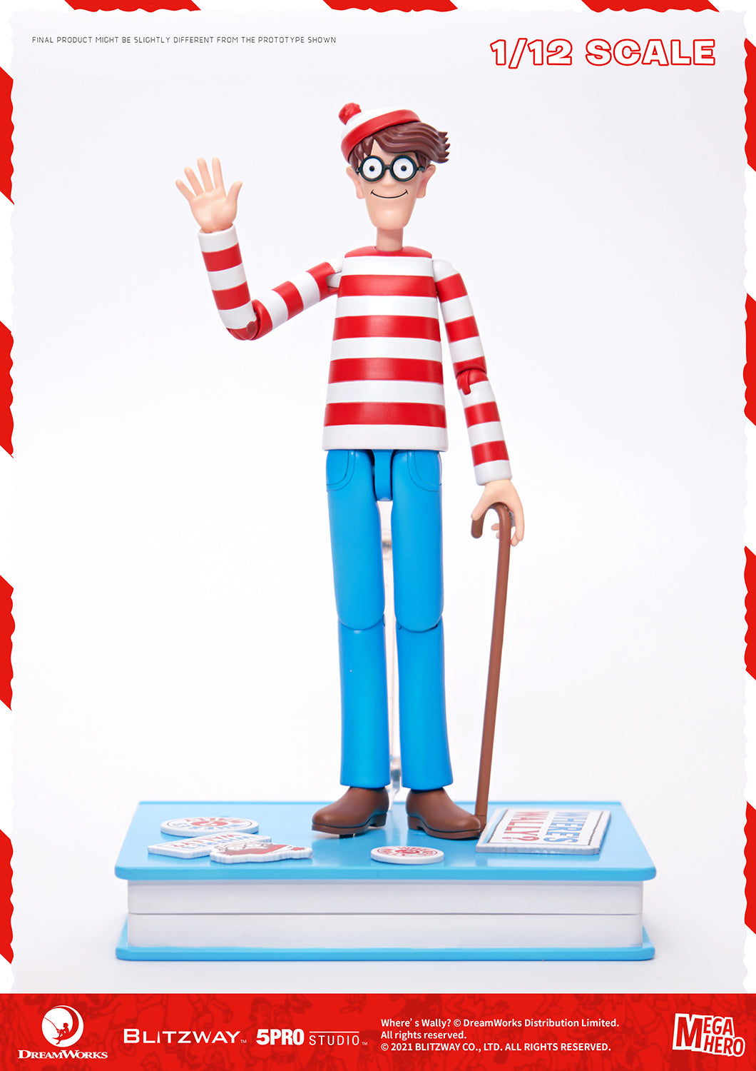 Blitzway Waldo 1/12th Scale Action Figure (Normal version) 'Where's Waldo', 5Pro Studio MEGAHERO Series | 880932147949