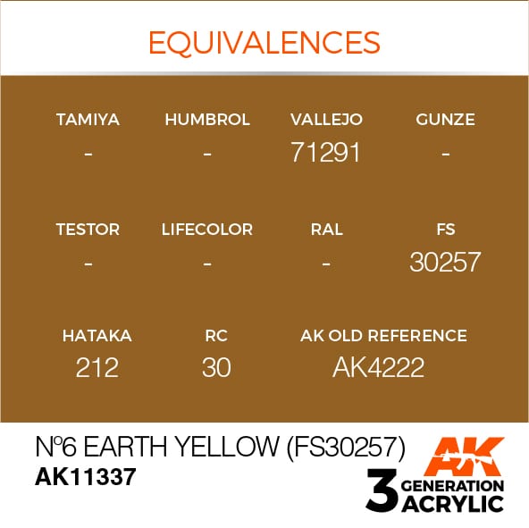 AK Interactive 3G No6 Earth Yellow (FS30257) | 8435568310001