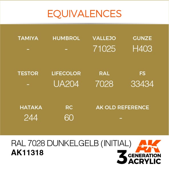 AK Interactive 3G RAL 7028 Dunkelgelb (Initial) | 8435568309814