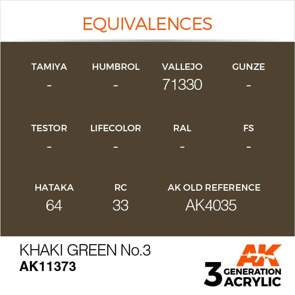 AK Interactive 3G Khaki green No.3 | 8435568310360