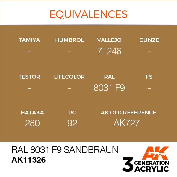 AK Interactive 3G RAL 8031 F9 Sandbraun | 8435568309890