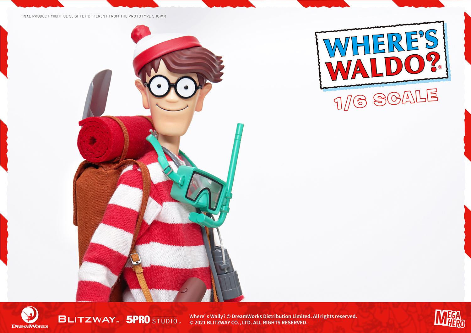Blitzway Waldo 1/6th Scale Action Figure 'Where's Waldo', 5Pro Studio MEGAHERO Series | 880932147948