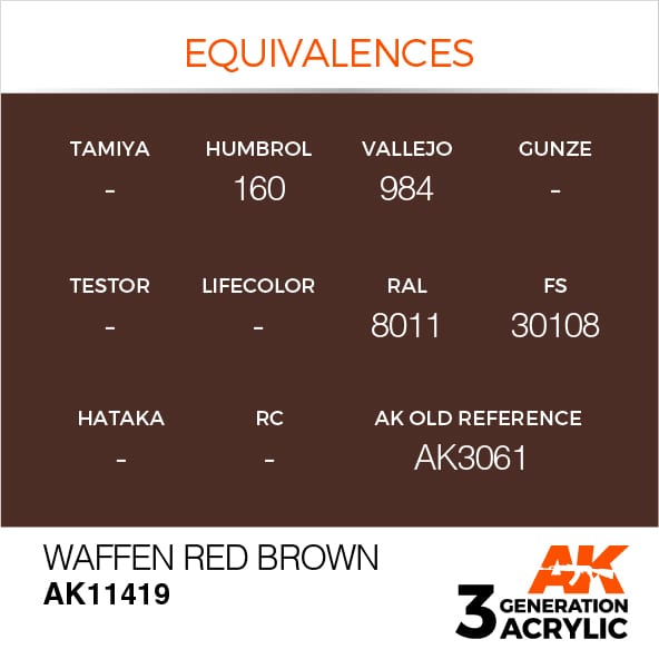 AK Interactive 3G Waffen Red Brown | 8435568310858