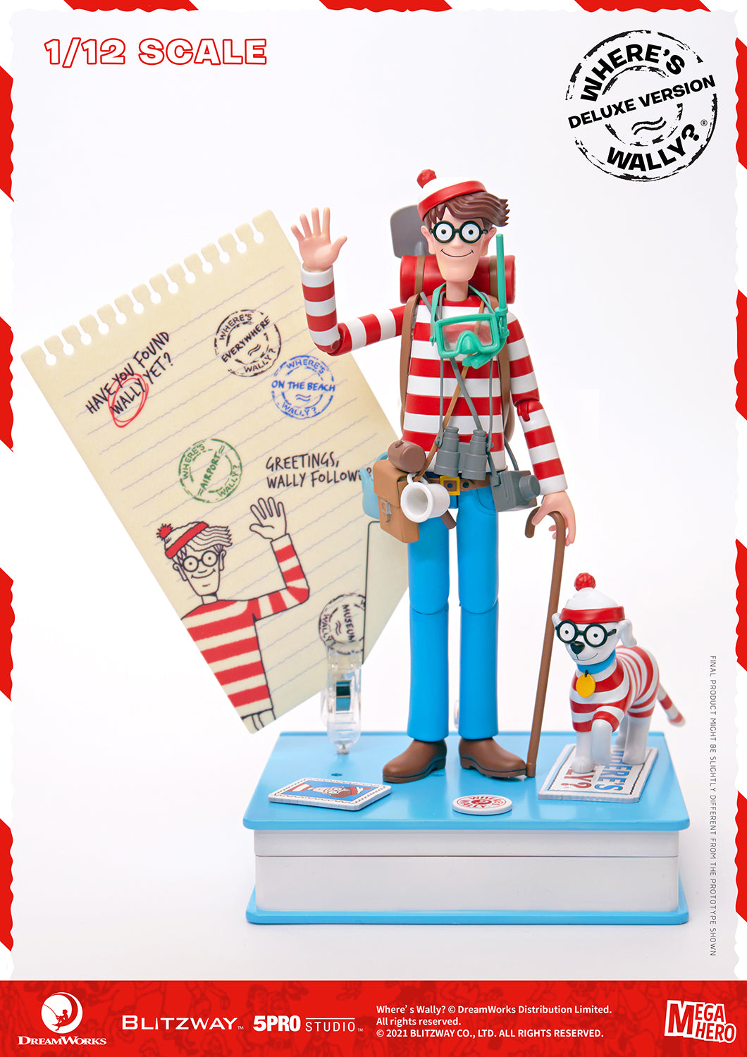 Blitzway Waldo 1/12th Scale Action Figure (Deluxe version) 'Where's Waldo', 5Pro Studio MEGAHERO Series | 880932147950