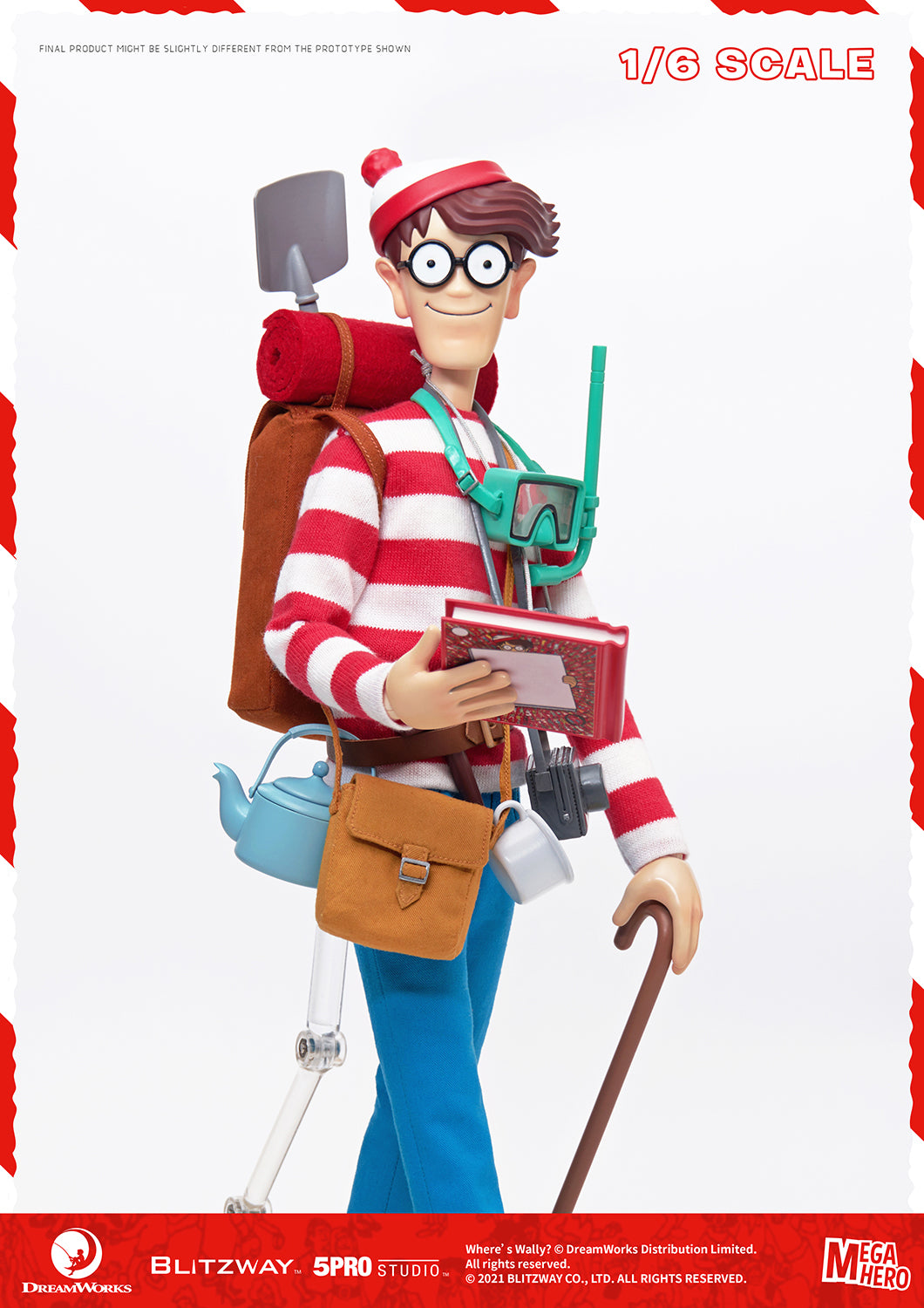 Blitzway Waldo 1/6th Scale Action Figure 'Where's Waldo', 5Pro Studio MEGAHERO Series | 880932147948