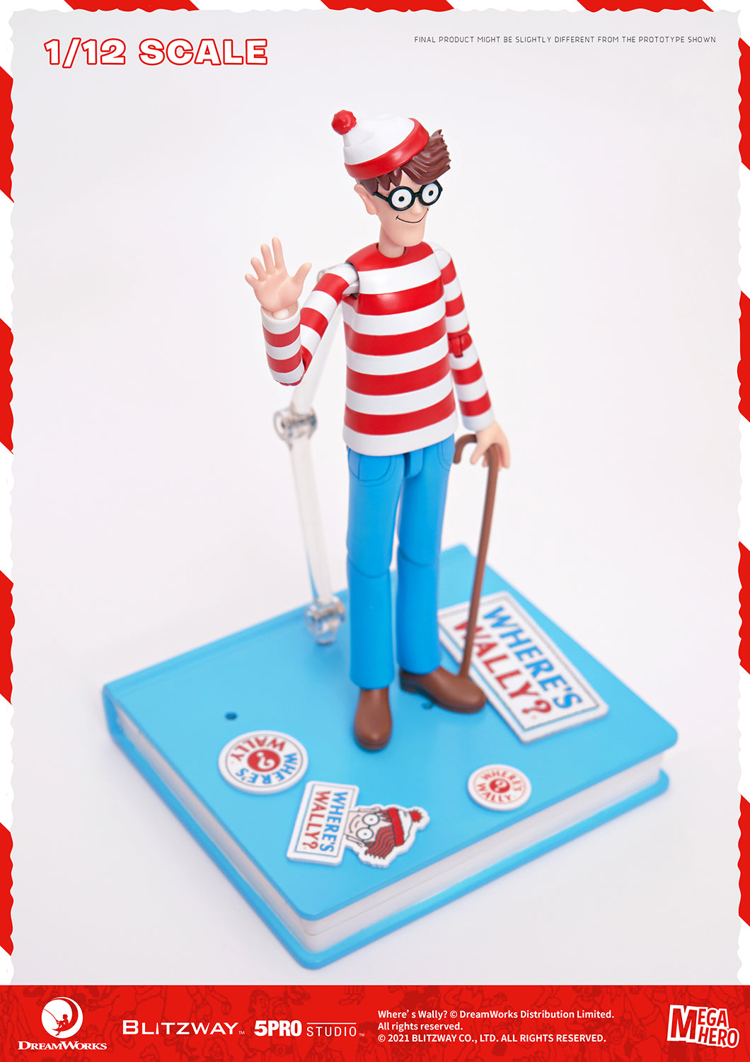 Blitzway Waldo 1/12th Scale Action Figure (Normal version) 'Where's Waldo', 5Pro Studio MEGAHERO Series | 880932147949