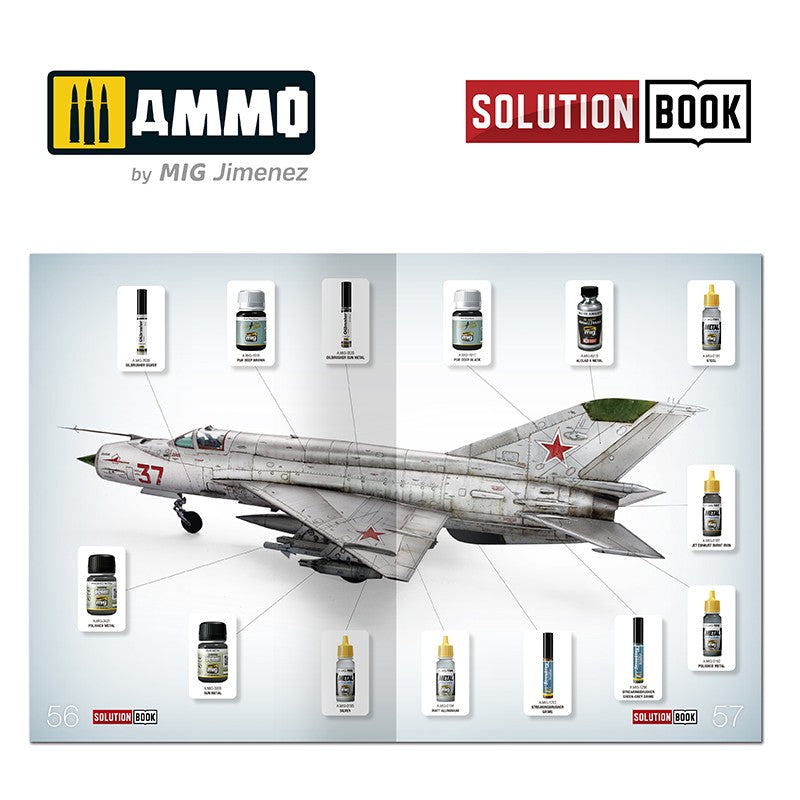 Ammo Mig How To Paint Bare Metal Aircraft - Solution Book (Multilingual)