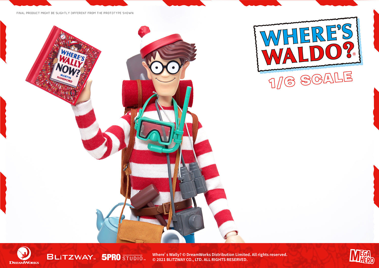 Blitzway Waldo 1/6th Scale Action Figure 'Where's Waldo', 5Pro Studio MEGAHERO Series | 880932147948