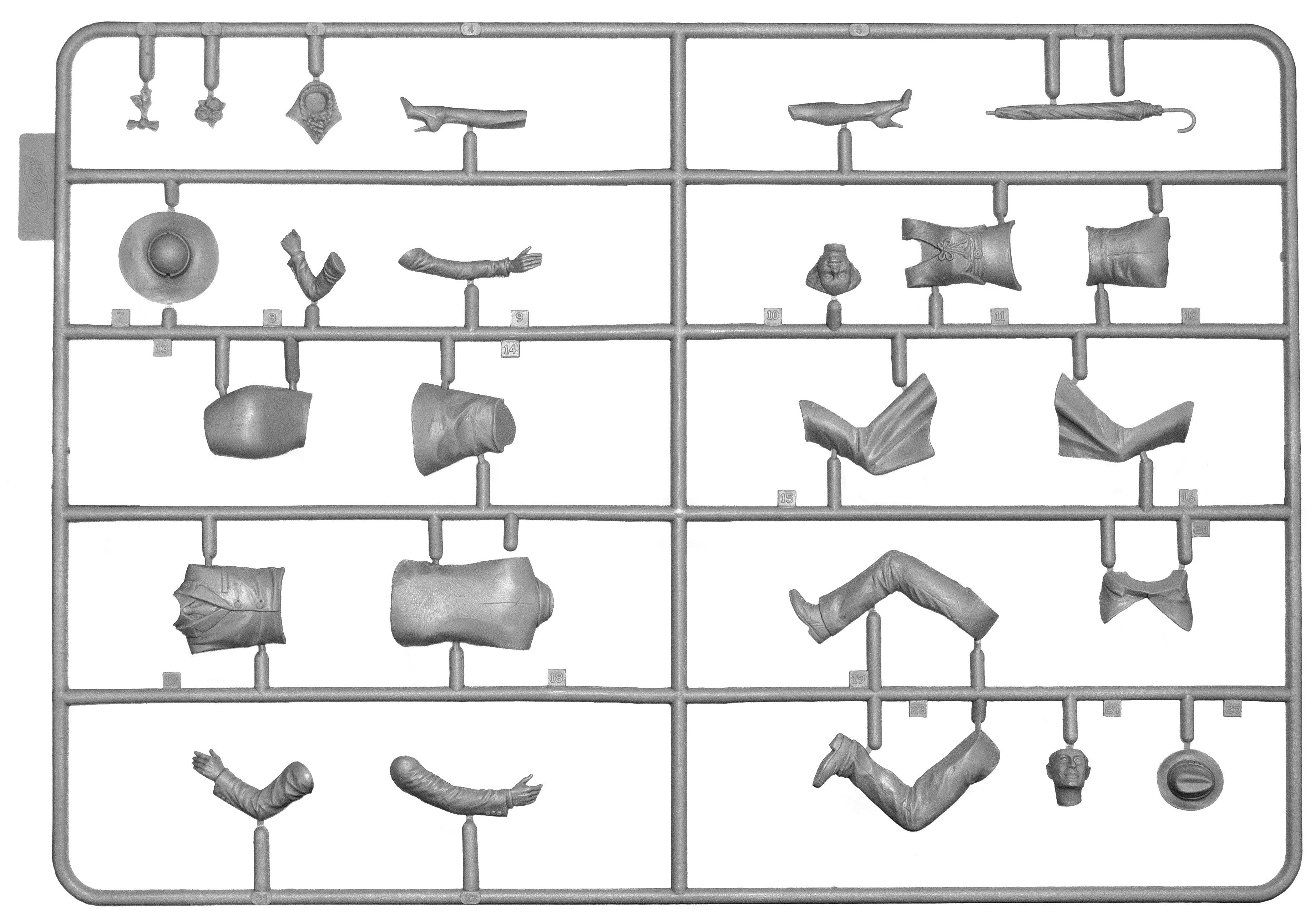 ICM 1/24 American Motorists (1910s) (1 male, 1 female figures) (100% new molds) | 4823044405619