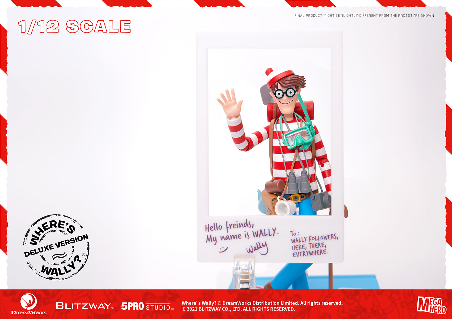 Blitzway Waldo 1/12th Scale Action Figure (Deluxe version) 'Where's Waldo', 5Pro Studio MEGAHERO Series | 880932147950