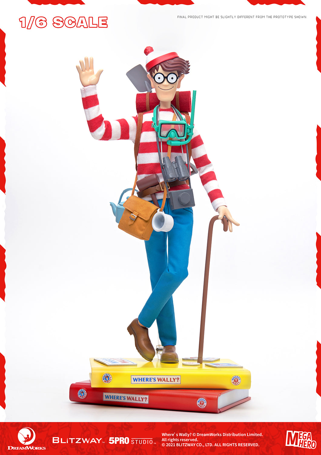 Blitzway Waldo 1/6th Scale Action Figure 'Where's Waldo', 5Pro Studio MEGAHERO Series | 880932147948