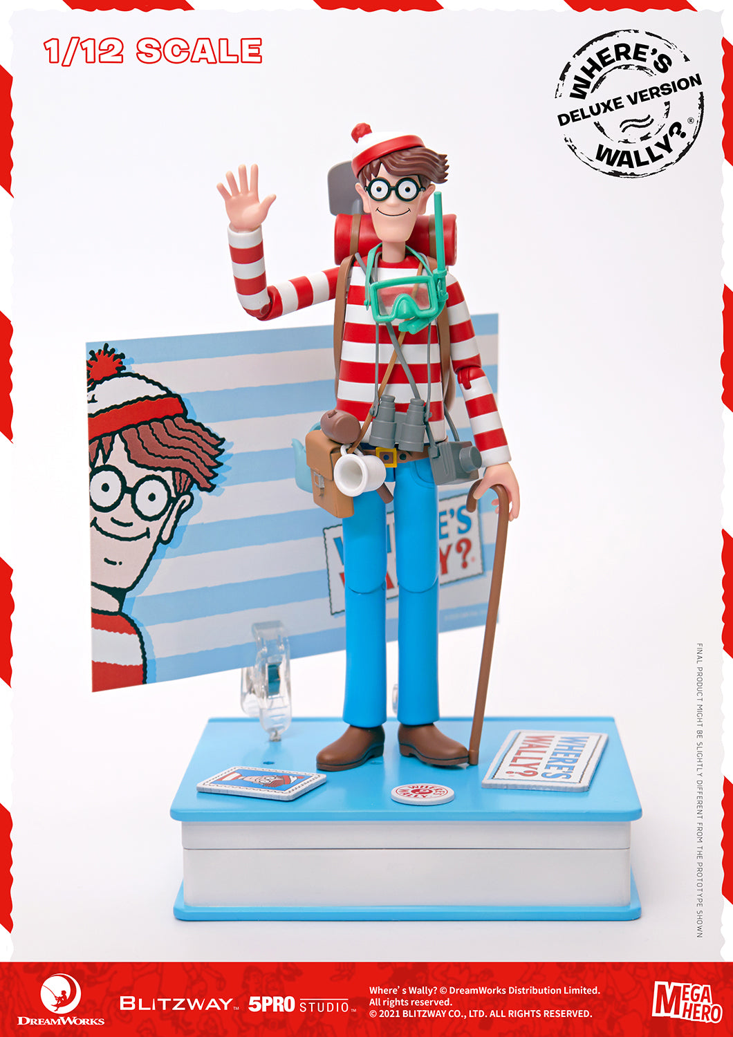 Blitzway Waldo 1/12th Scale Action Figure (Deluxe version) 'Where's Waldo', 5Pro Studio MEGAHERO Series | 880932147950